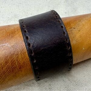 Classic Brown Leather Cuff Bracelet Upcycle Belt